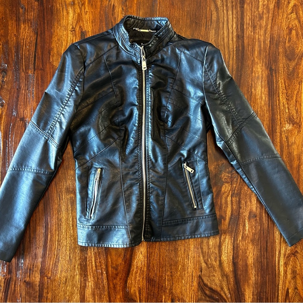 Black faux leather jacket